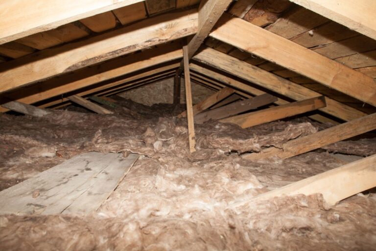 attic with old insulation